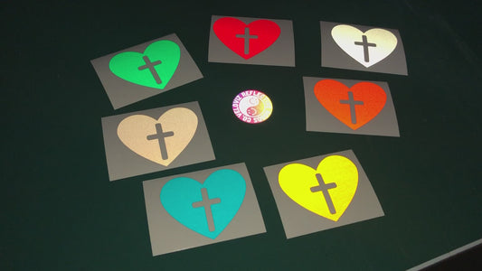 Valueviz Reflective Jesus Heart Ichthys Stickers