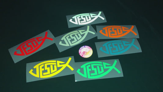 Valueviz Reflective Jesus Fish Cutout Ichthys Stickers